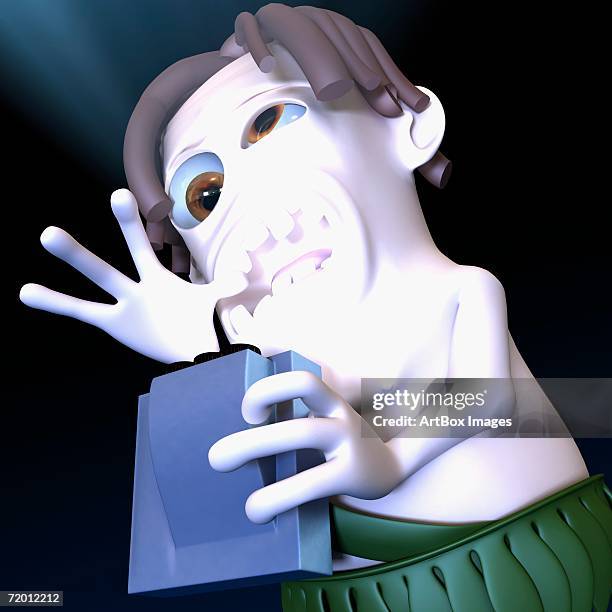 stockillustraties, clipart, cartoons en iconen met close-up of a man holding a camera - dreadlocks