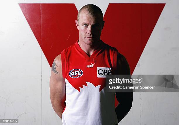 Swans captain Barry Hall poses for a portrait during a Sydney Swans media ppportunity at the Sydney Cricket Ground September 27, 2006 in Sydney,...