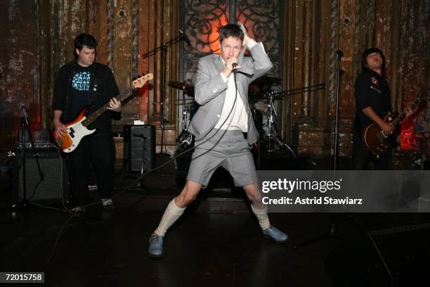 John Cameron Mitchell performs at the after party for the THINKfilm premiere of "Shortbus" directed by John Cameron Mitchell on September 26, 2006 in...