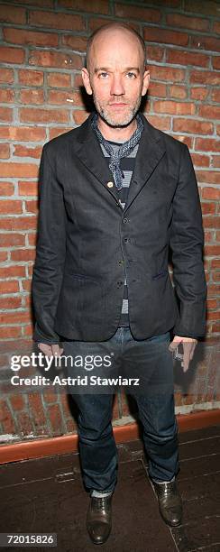 Singer Michael Stipe attends the after party for the THINKfilm premiere of "Shortbus" directed by John Cameron Mitchell on September 26, 2006 in New...
