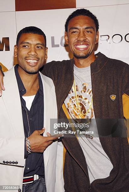 Former NBA player Allan Houston and New York Knicks team member Jerrod Jeffries attends Janet Jackson's "20 Y.O." Album Release Party at Room Service...