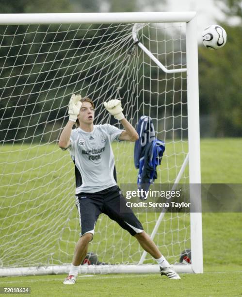 Young Dutch Goal Keeper Tim Krul in action during a Newcastle United training session on September 27, 2006 in Newcastle-upon-Tyne, England.