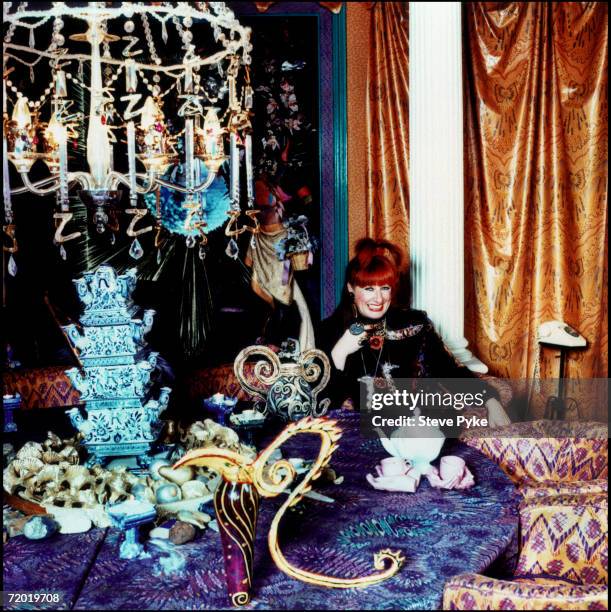 English fashion designer Zandra Rhodes in London, 3rd March 1993.