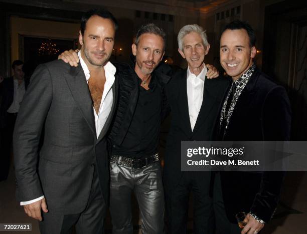 Tom Ford, Patrick Cox, Richard Buckley and David Furnish attend the opening night of Jay Jopling's new White Cube Gallery in Mason's Yard followed by...