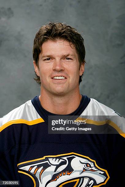 Jason Arnott of the Nashville Predators poses for a portrait at the Gaylord Entertainment Center on September 14, 2006 in Nashville, Tennessee.