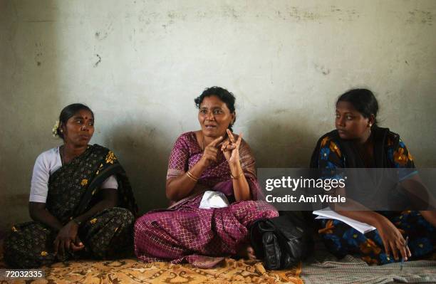 Grace Nirmala , and activist who has founded an organization which stops the dedication ceremonies of young jogini women, gives a monthly meeting...