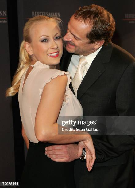 Actress Jenny Elvers-Elbertzhagen and her husband Goetz Elbertzhagen attend the Bertelsmann annual party September 28, 2006 in Berlin, Germany.