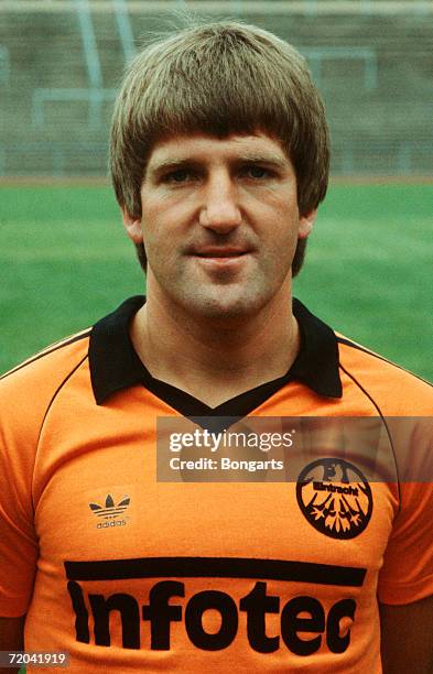 Bernd Nickel of Frankfurt poses during the photo call and team presentation of Eintracht Frankfurt on July 01, 1981 in Frankfurt, Germany.