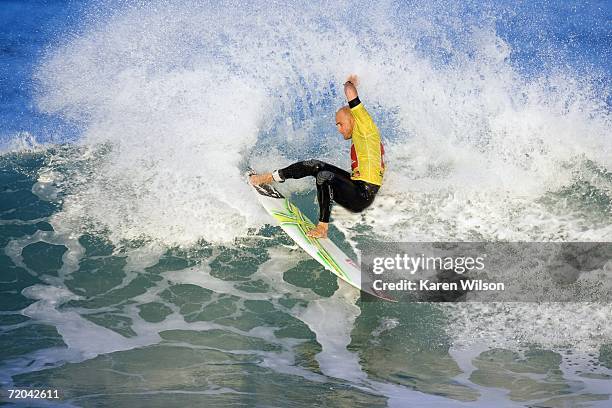 Current ASP world number 36 Jake Paterson of Yallingup, WA, Australia surfs during the Quiksilver Pro France event of the Fosters Men's ASP World...