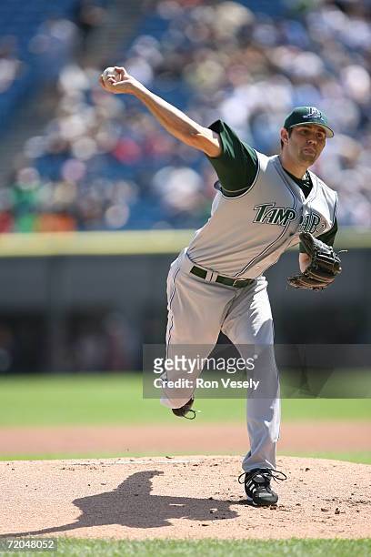 Jason Hammel of the Tampa Bay Devil Rays delivers a pitch during the game against the Chicago White Sox at U.S. Cellular Field in Chicago, Illinois...