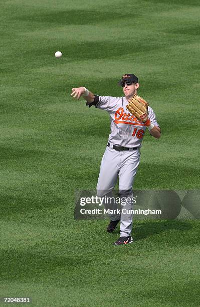 Jeff Fiorentino of the Baltimore Orioles fielding during the game against the Detroit Tigers at Comerica Park in Detroit, Michigan on September 17,...