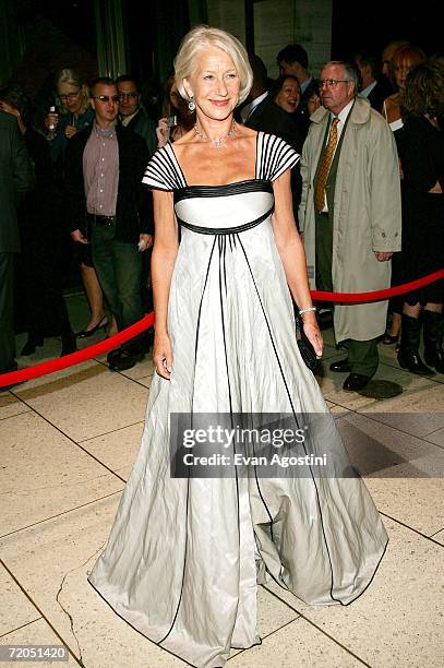 Actress Helen Mirren arrives for The New York Film Festival opening night premiere of "The Queen" at Avery Fisher Hall, Lincoln Center September 29,...