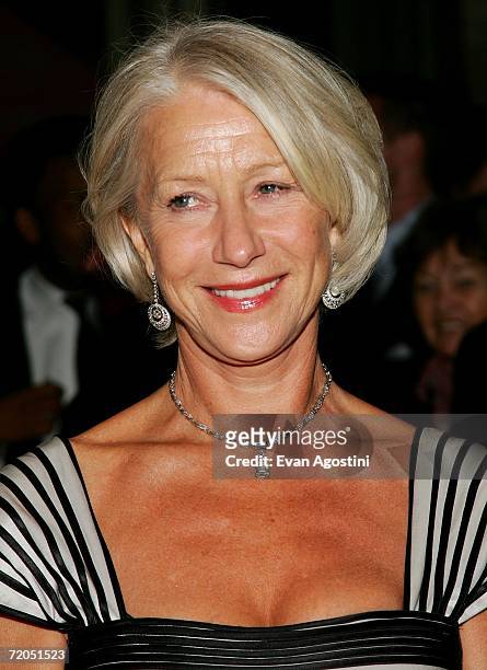 Actress Helen Mirren arrives for The New York Film Festival opening night premiere of "The Queen" at Avery Fisher Hall, Lincoln Center September 29,...