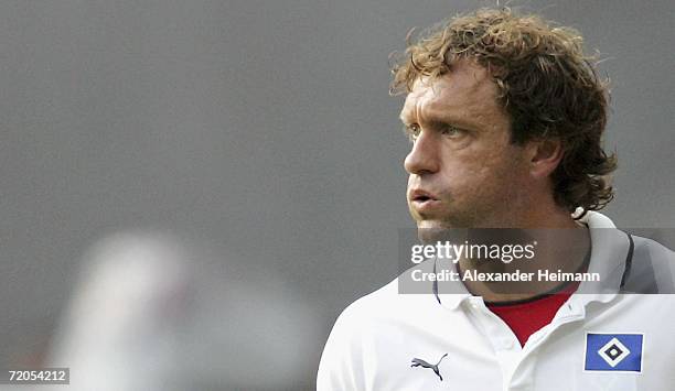 Thomas Doll, headcoachl of Hamburg reacts after the Bundesliga match between Eintracht Frankfurt and Hamburger SV at the Commerzbank Arena on...