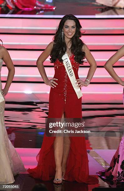 Miss England, Eleanor Mary Anne Glynn is seen before being voted out of Miss World 2006 at Warsaw's Palace of Culture on September 30, 2006 in Wasaw,...