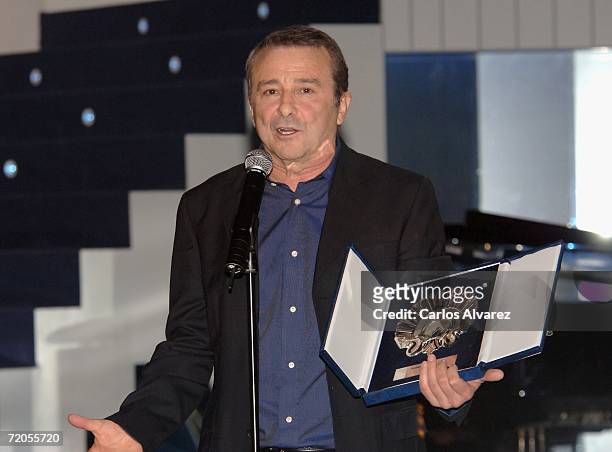 Spanish actor Juan Diego receives Best Actor Award during the Closing Ceremony of 54th San Sebastian Film Festival at the Kursaal Palace on September...