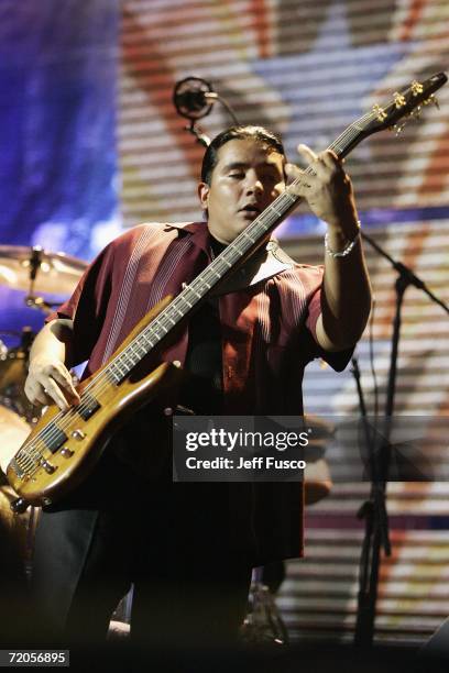 JoJo Garza of Los Lonely Boys performs at Farm Aid on September 30, 2006 at The Tweeter Center in Camden, New Jersey. Organized in 1985 by Willie...