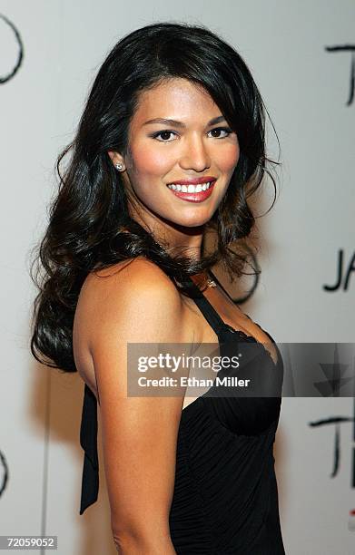 Christine Prado arrives at the Tao Nightclub at the Venetian Resort Hotel Casino during the club's anniversary party September 30, 2006 in Las Vegas,...