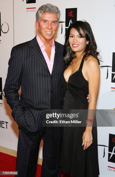 Boxing announcer Michael Buffer and Christine Prado arrive at the Tao Nightclub at the Venetian Resort Hotel Casino during the club's anniversary...