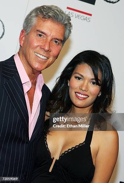 Boxing announcer Michael Buffer and Christine Prado arrive at the Tao Nightclub at the Venetian Resort Hotel Casino during the club's anniversary...