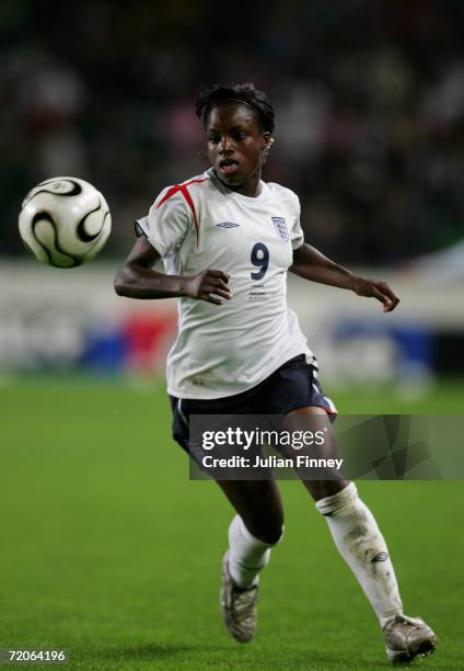 Eniola Aluko of England in action during the World Cup after the FIFA Womens World Cup Qualifier match between France and England at Stade de la...