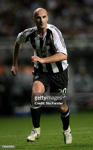 Antoine Sibierski of Newcastle United makes a run during the second leg of the UEFA Cup first round between Newcastle United and FC Levadia Tallinn...