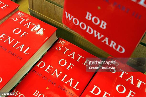 Copies of Bob Woodward's new book titled "State Of Denial" are displayed at Borders Books September 2, 2006 in Mount Prospect, Illinois. The new book...