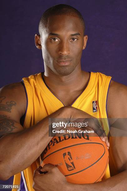 Kobe Bryant the Los Angeles Lakers poses for pictures at the 2006 NBA Media Day on October 2, 2006 at the Toyota Training Center in El Segundo, CA....