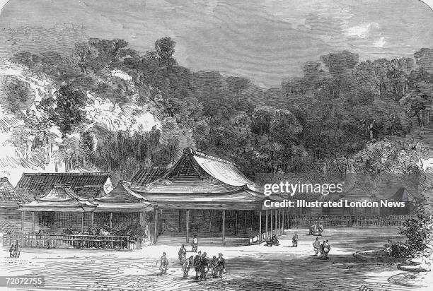 The summer palace of the daimyo of the Satsuma Han in southern Japan, circa 1867. Original publication: Illustrated London News, pub. 2nd February...