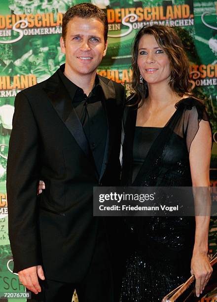 Oliver Bierhoff and his wife Klara Bierhoff attends the premiere of the film "Deutschland ein Sommermaerchen" at the Berlinale Palast on October 3,...