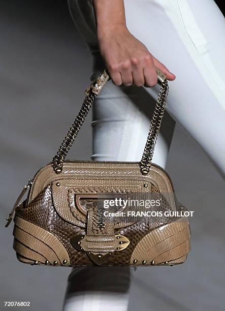 Model presents a creation by British designer John Galliano for Christian Dior during the Spring/Summer 2007 ready-to-wear collections in Paris, 03...