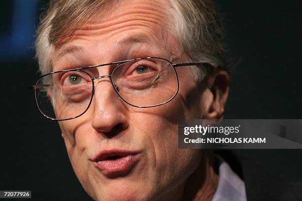 Washington, UNITED STATES: US astrophysicist John Mather addresses a press conference at NASA headquarters in Washington 03 October 2006. Mather of...