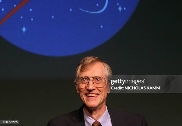 Washington, UNITED STATES: US astrophysicist John Mather addresses a press conference at NASA headquarters in Washington 03 October 2006. Mather of...