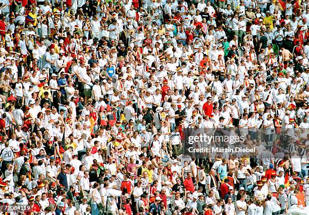 crowd in sports stadium - germany football stock-fotos und bilder