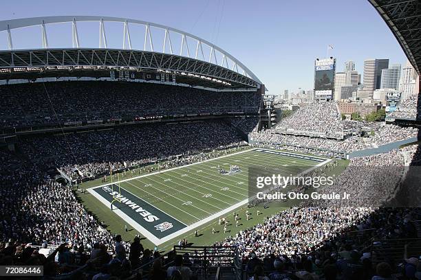 General view of Qwest Field during the NFL game between the Seattle Seahawks and the New York Giants on September 24, 2006 in Seattle, Washington....