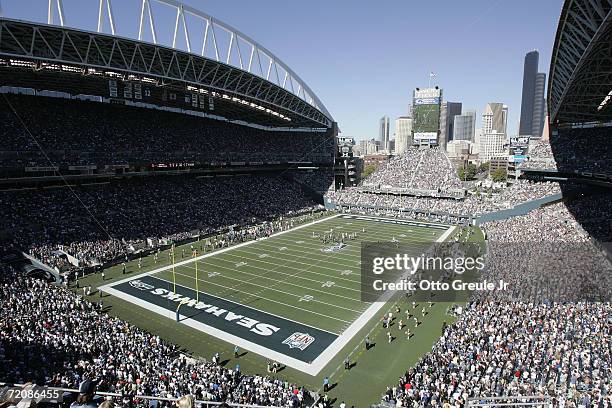 General view of Qwest Field during the NFL game between the Seattle Seahawks and the New York Giants on September 24, 2006 in Seattle, Washington....