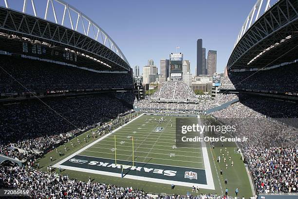 General view of Qwest Field during the NFL game between the Seattle Seahawks and the New York Giants on September 24, 2006 in Seattle, Washington....