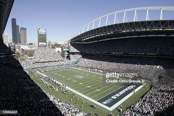 General view of Qwest Field during the NFL game between the Seattle Seahawks and the New York Giants on September 24, 2006 in Seattle, Washington....