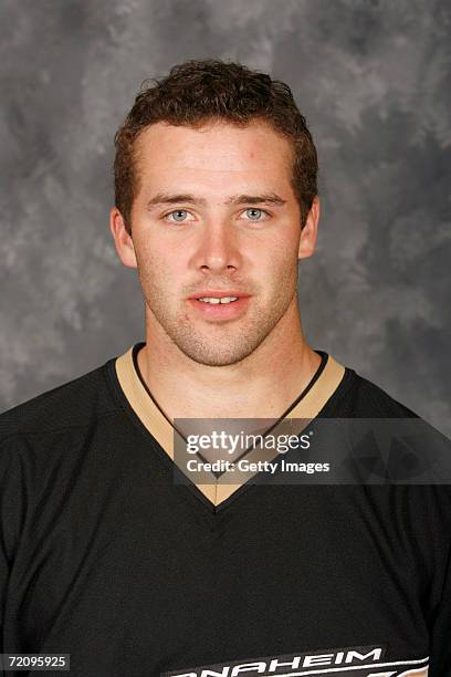 Dustin Penner of the Anaheim Ducks poses for a portrait at the Honda Center on September 14, 2006 in Anaheim, California.