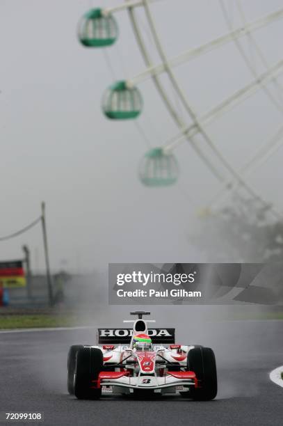 Sakon Yamamoto of Japan and Super Aguri F1 in action during the first practice for the Japanese Formula One Grand Prix at Suzuka Circuit on October...