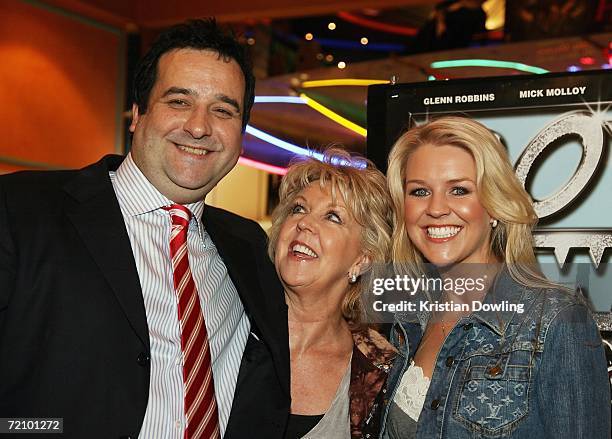 Actor Mick Molloy, TV personalities Patti Newton and Lauren Newton arrive at the Australian premiere of the new comedy "BoyTown" at the Village...