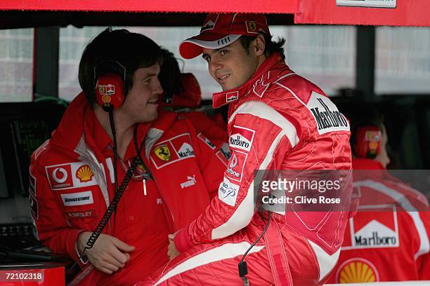 Felipe Massa of Brazil and Ferrari in the pits during the first practice for the Japanese Formula One Grand Prix at Suzuka Circuit on October 6, 2006...