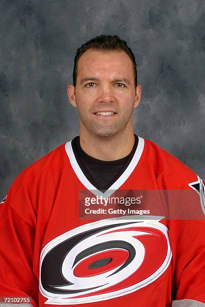 Defenseman Bret Hedican of the NHL Carolina Hurricanes poses for a portrait at RBC Center on September 14, 2006 in Raleigh, North Carolina.