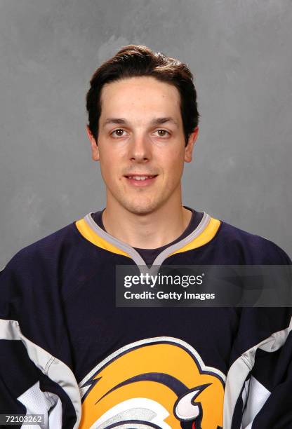 Center Daniel Briere of the NHL Buffalo Sabres poses for a portrait at HSBC Arena on September 14, 2006 in Buffalo, New York.