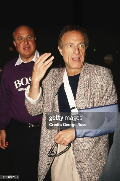 Star of TV's "Las Vegas," actor James Caan, hits a 1989 Los Angeles, California, charity fundraiser red carpet with a broken arm. Caan made a name...