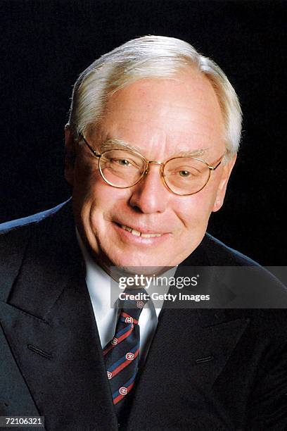 George N Gillett of the Montreal Canadiens poses for a portrait during a Media Day photo shoot at the Bell Centre in Montreal, Quebec, Canada, on...