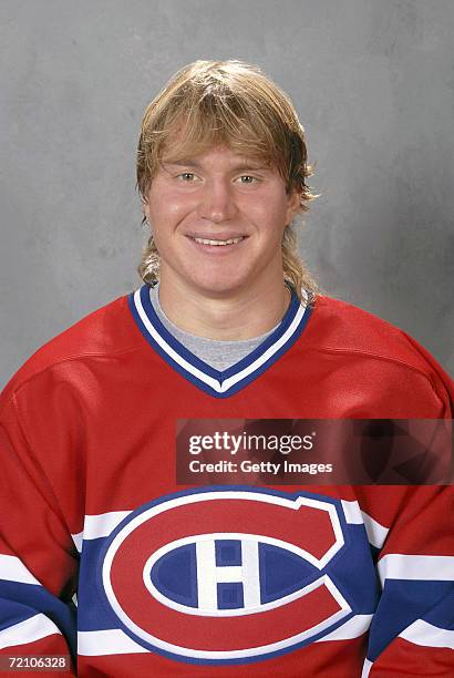 Mikhail Grabovski of the Montreal Canadiens poses for a portrait during a Media Day photo shoot at the Bell Centre in Montreal, Quebec, Canada, on...