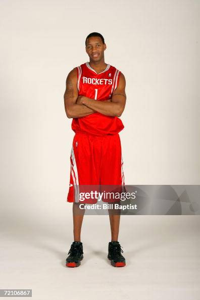 T Mac Rockets Tracy McGrady of the Houston Rockets poses during NBA Media Day at ...