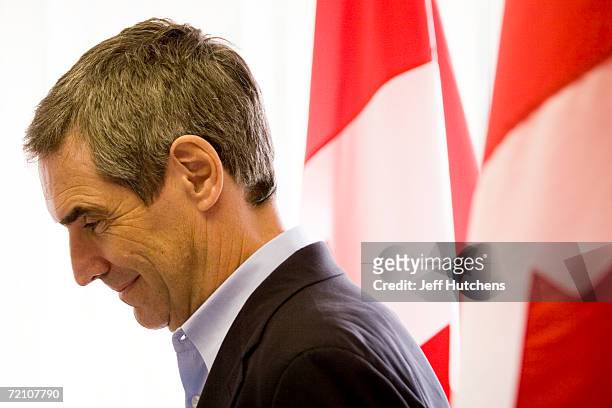 Michael Ignatieff campaigns for the leadership of the Liberal Party at the Victoria Parks Community Centre on August 19, 2006 in Ontario, Canada.