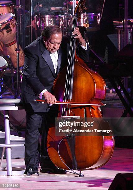 Israel "Cachao" Lopez performs during the grand opening of the Carnival Center for the Performing Arts on October 5, 2006 in MIami, Florida.